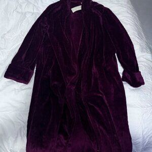 Luxurious Super Soft Velvet Robe in Burgundy